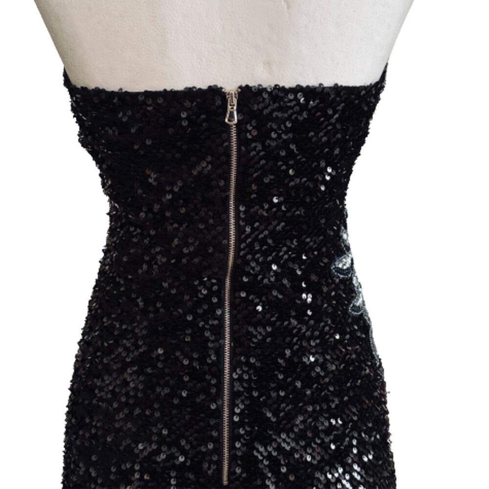 Gianni Bini Dress Vida Black Sequin Strapless Formal Black Tie Midi Size 2 NEW - Picture 8 of 15